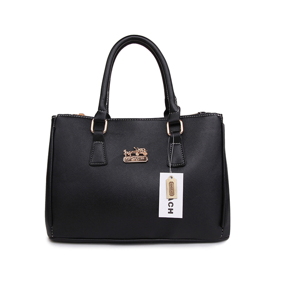 Coach In Saffiano Medium Black Satchels AVX Coach In Saffiano Medium Black Satchels AVX